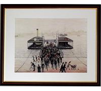Stateoftheart-uk L S Lowry Print - FLOATING BRIDGE, SOUTHAMPTON - 15 x 12inch Walnut Finish Frame with Mount and A4 Textured Image