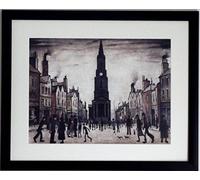 Stateoftheart-uk Lowry Print - BERWICK UPON TWEED - 15 x 12inch Black Frame with Mount and Textured A4 Image