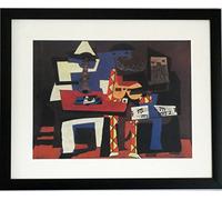 Stateoftheart-uk - Pablo Picasso Print - THREE MUSICIANS -15 x 12inch Black Frame with Mount and A4 image