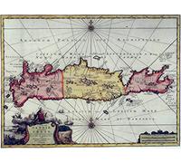 Stateoftheart-uk THE COLLECTION OF Antique MapsPrints/Pictures - On A Linen Structure Medium (16 x 12inch, CRETE 1729 - Image Plus Border)