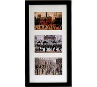 Stateoftheart-uk THREE IN ONE L S Lowry 7 x 5inch Textured Prints in a 21 x 11inch Wood Frame