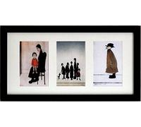 Stateoftheart-uk THREE IN ONE L S Lowry 7 x 5inch Textured Prints in a 21 x 11inch Wood Frame