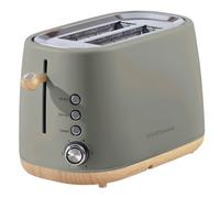 Statesman 2 Slice Scandi Toaster, 900W Power, 6 Adjustable Browning Levels, Defrost, Reheat, Cancel Function, Removeable Crumb Tray, Cord Storage (Green)