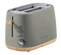 Statesman 2 Slice Scandi Toaster, Green | 900W Power, 6 Adjustable Browning Levels, Defrost, Reheat, Cancel Function, Removeable Crumb Tray, Cord Storage