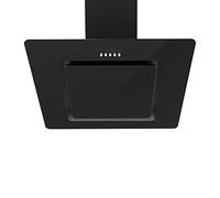 Statesman ACH60BL Angled Cooker Hood Extractor Fan, 60cm, Black Glass