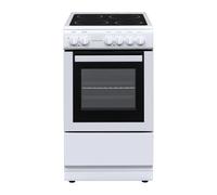 Statesman C050ESCW Freestanding Single Cavity Electric Cooker With Ceramic Hob, 50 cm, 4 Hot Plates, Easy Clean, Adjustable Hight, White