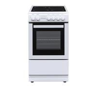 Statesman C050ESCW Freestanding Single Cavity Electric Cooker With Ceramic Hob, 50 cm, 4 Hot Plates, Easy Clean, Adjustable Hight, White
