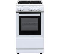 Statesman C050ESCW - White 50cm Single Cavity Ceramic Top Electric Cooker - 4 Zones - A Energy
