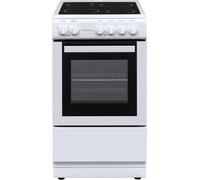 Statesman C050ESCW Freestanding Single Cavity Electric Cooker With Ceramic Hob, 50 cm, 4 Hot Plates, Easy Clean, Adjustable Hight, White