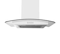 Statesman CGH60GS Curved Glass Chimney Cooker Hood, 60 cm, 2 Speed Settings, 1.5W LED Light, Push Button Control, Aluminum Mesh Washable Grease Filter, Stainless Steel