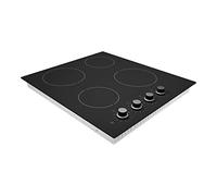 Statesman CHZ460D 4 Zone Ceramic Hob Cooktop, Side Dial Control, 6000W, 60cm, 9 Stage Power Settings, Programmable Timer, Easy Clean Black Scott Glass, Child Lock, Black