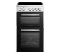 Statesman EDC150 Double Oven Electric Cooker, 4 Zone Ceramic Hob, 50cm Wide, Inox