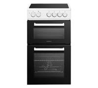 Statesman EDC150 Double Oven Electric Cooker, 4 Zone Ceramic Hob, 50cm Wide, White