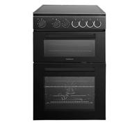 Statesman EDC160B Double Oven Electric Cooker, 4 Zone Ceramic Hob, 60cm Wide, Black
