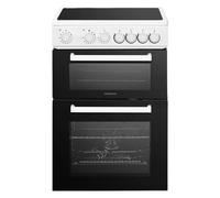 Statesman EDC160W Double Oven Electric Cooker, 4 Zone Ceramic Hob, 60cm Wide, White