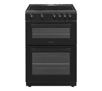 Statesman EDC60B Fan Assisted Double Oven Electric Cooker, 4 Zone Ceramic Hob, 60cm Wide, Black
