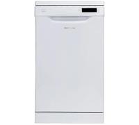Statesman FD10PWE Freestanding Slimline 10 Place Full Size Dishwasher, 6 Wash Programs, Half Load Wash Function, 45cm Wide, Water Softness Adjustment, White
