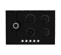 Statesman GH175GB 5 Burner Gas Hob Cooktop, Front Dial Control, Automatic Ignition, 5 Burners: 1 Wok, 1 Rapid, 2 Semi-Rapid and 1 Simmer, 75 cm, Front Dial Control, Automatic Ignition, Black