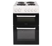 Statesman TE050SPW Twin Oven Electric Cooker, 50cm Wide, White | 4 Hotplates, Integrated Grill