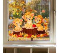 Static Cling Lion Sticker for Windows Mirrors Glass Doors and Smooth Indoor Surfaces Easy to Reposition