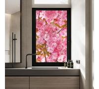 Static Cling Privacy Window Film Cherry Blossom Decorative Glass Film Frosted Glue Free Glass Window Sticker for Home Office W23.6 x H78.74(60x200cm)