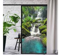 Static Cling Privacy Window Film Heat Control UV Blocking Window Glass Sticker Waterfall Frosted Window Film W27.5 x H49.2（70x125cm）