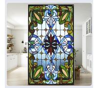 Static Cling Privacy Window Film Stained Glass Decorative Window Film Frosted Glue Free Glass Window Sticker for Home Decor W17.7 x H33.4(45x85cm)