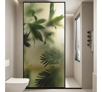 Static Cling Privacy Window Film UV Blocking Heat Control Window Coverings Decorative Green Leaves Pattern Glass Window Sticker(70x200cm)