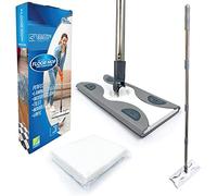 Static Floor Wipes Mop, Flat Mop with Disposable Floor Wipes for Quick and All-Purpose Cleaning, Mops for Laminate, Tiled, Wooden, or Vinyl - Dust Kit with 10 Dry Wipes