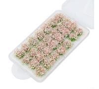 Static Grass for Miniature Scenery with Mixed Wildflowers For Tufts, DIY Crafting Material Suitable for War Chess Train Models and Sand Tables, 28pcs (Pink)