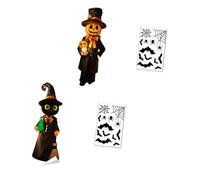 Static Halloween Window Stickers for Glass, 1803 two piece set | PET Cling Decor with Bat Web Accents for Glass Areas