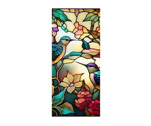 Static Stickers for, Static Stained Retro Bird/Sunset by The Seaside/Glueless Window Film, Static Glass Window Clings, PVC Glass Window Stickers, Removable Glass Window Grilles