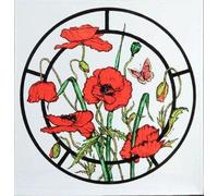 Static Window Cling in a Meadow Poppies Design
