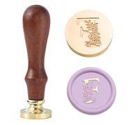 Statice Letter F Wax Seal Stamp - Initial Sealing Wax Stamp with Flower,0.98 inch/25mm Brass Alphabet Graphic Stamp for Envelopes,Invitations or Valentine's Day Gifts