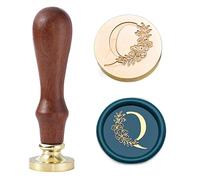 Statice Letter Q Wax Seal Stamp - Initial Sealing Wax Stamp with Flower,0.98 inch/25mm Brass Alphabet Graphic Stamp for Envelopes,Invitations or Valentine's Day Gifts