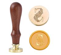 Statice Letter S Wax Seal Stamp - Initial Sealing Wax Stamp with Flower,0.98 inch/25mm Brass Alphabet Graphic Stamp for Envelopes,Invitations or Valentine's Day Gifts