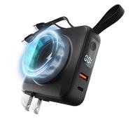 STATIK SmartCharge (Gen 2) Power Bank, 5-in-1 Travel Charger with Wall Plug & Built-in USB C Cables,Watch Charger for Apple Watch,10000mAh &European Portable Charger,Compatible w/iPhone,iPad,Samsung