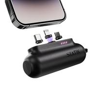 STATIK Snap-N-Charge Mini Portable Charger Power Bank - 3,200mAh Compact 10W Portable Battery Pack with Magnetic Snap-In Tips to Leave in Devices, Universal Powerbank for iPhone, Android & More