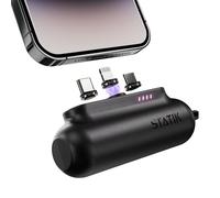 STATIK Snap-N-Charge Mini Portable Charger Power Bank-3,200mAh Compact 10W Portable Battery Pack with Magnetic Snap-In Tips to Leave in Devices, Universal Powerbank for iPhone, Android & More