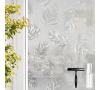 STATINT Frosted Window Privacy Film, Palm Leaf Pattern, 44.5x200cm | Decorative Stained Glass Cling Sun Blocking Anti Glare Removable Stickers for Home Office