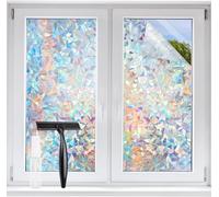 STATINT Stained Glass Window Privacy Film,UV Blocking Window Clings,Rainbow Static Cling Non-Adhesive Vinyl Stickers for Home Door,60 cm X 400 cm