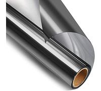 STATINT Window Film Privacy One Way Mirror Glass Tint Heat Control Sun UV Blocking Sliding Door Tinting Reflective Static Cling for Home, Black-Silver, 29.5 Inch X 13.1 Feet