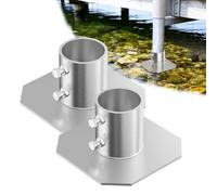 Stationary Dock Bottom Pad 2 Pcs, 8" X 8" Stationary Dock Base Plate Hardware, Floating Dock Brackets Hardware for Foot Post Pipe Pole Leg,Support and Hold Docks & Prevent Sinking into Mud
