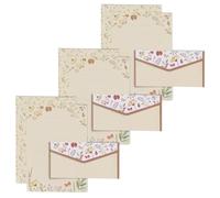 Stationary Letter Paper and Envelopes Set Flower Stationery Paper Set Including 10 Lined Sheets 10 Matching Envelopes Flower Pattern