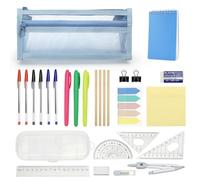Stationary Sets, Maths Sets For Secondary School, Secondary School Stationery Set, Back To School Stationery Ruler Set For, Home Or School, Mathematical Set, Pre Filled Pencil Case Black