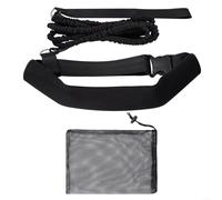Stationary Swim Training Belt with Elastic Tether, Adjustable Water Resistance Harness for Pool Workouts and Drills(black)