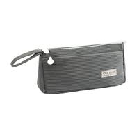Stationery Bag - Simple,Stylish Corduroy Pencil Case,Multipurpose Organizer-Perfect for School, Office,Travel (Gray)