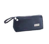 Stationery Bag - Simple,Stylish Corduroy Pencil Case,Multipurpose Organizer-Perfect for School, Office,Travel (Black)