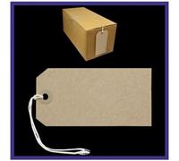 Stationery Geeks Luggage Tag, 50 Strung Reinforced Tags 120x60mm Buff, 100% Recycled Material, Oval, Office Supplies