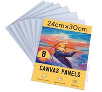 STATIONERY ISLAND 24x30cm Canvas for Painting 8Pcs, A4 Canvas Boards 100% Cotton, Acid Free, Blank Canvas Panels for Acrylic Painting & Oil Paint, Hobby Painters and Beginner(9.4“ X 11.8”)